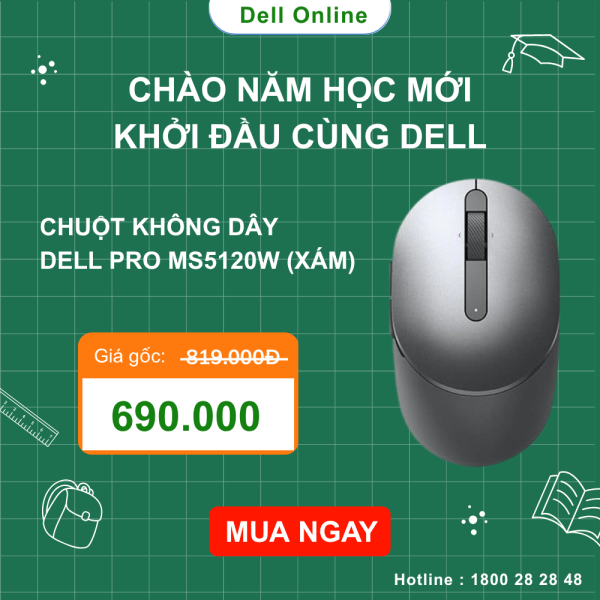 Chuột máy vi tính không dây Dell Pro MS5120W – Xám